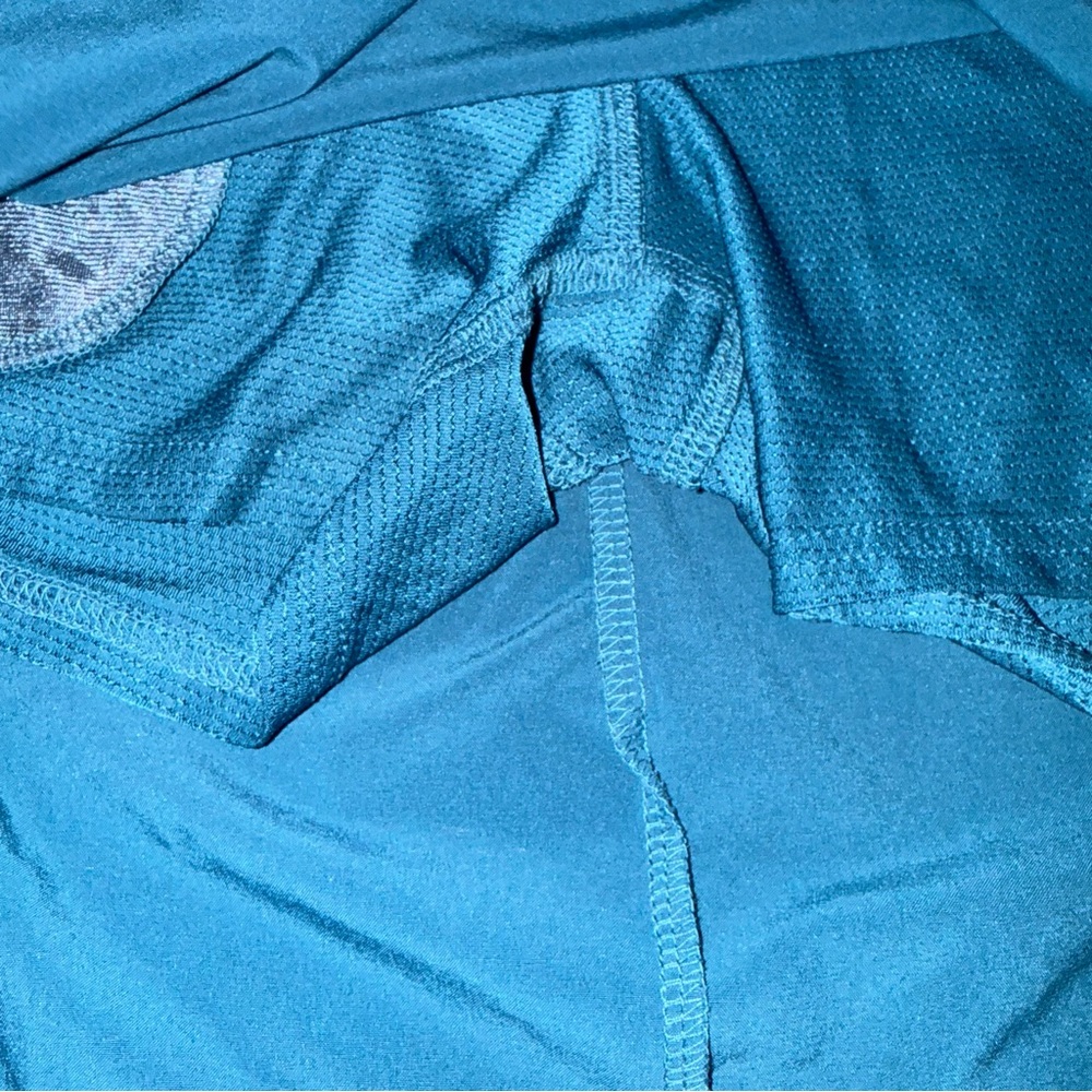 Athleta Teal Athletic Skort Size 4 Floral Trim Mesh Lining Adjustable Vent EUC - Picture 7 of 7